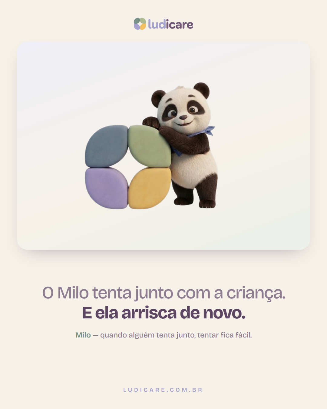 O Milo tenta junto com a criança. E ela arrisca de novo.