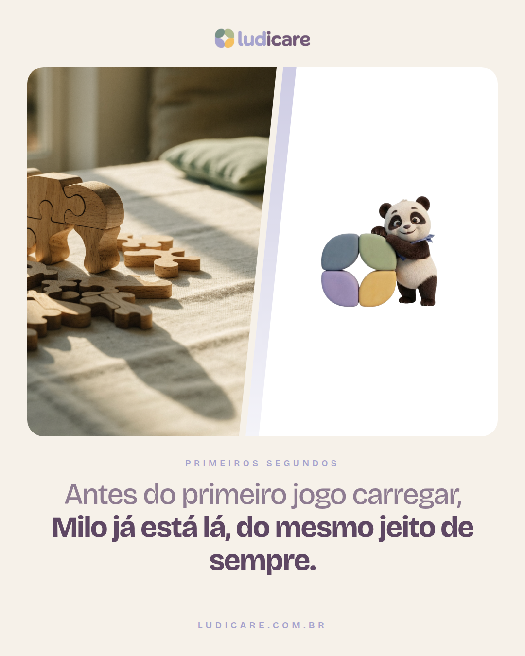 Antes do primeiro jogo carregar, Milo já está lá, do mesmo jeito de sempre.